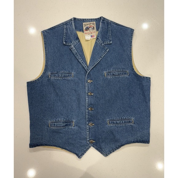 Western Rise Other - Schaefer Outfitters Denim Western Ranch Vest Mens Size 2X Large USA Made